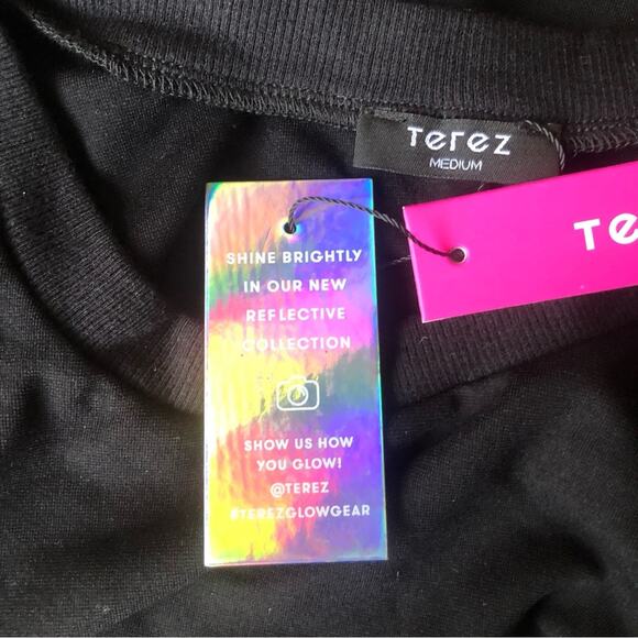 Terez Women’s Made In USA Glow Gear Reflective Neon Sweatshirt Multicolor - Picture 12 of 15